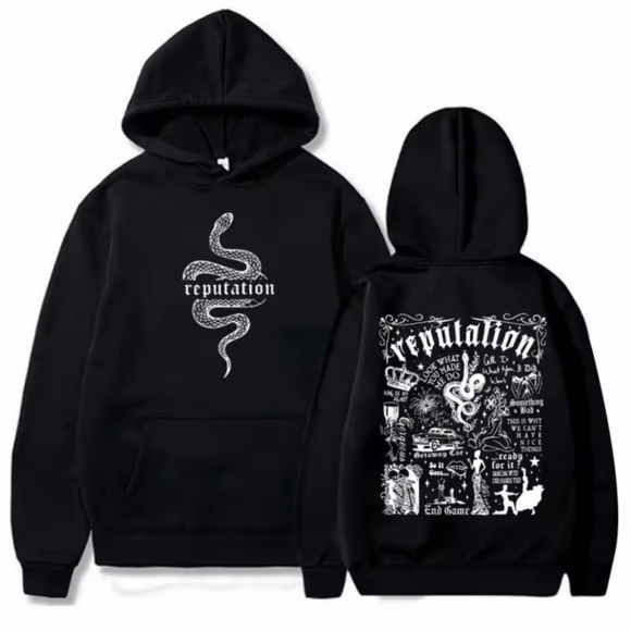 Other - RARE Taylor Swift Reputation Hoodie 3X Black Snake Pic Front Back Swiftie Era